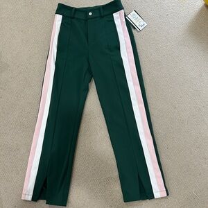 Fore All golf green  Pants with Pink and White Stripes xsmall